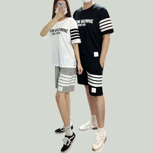 톰브라운 뉴욕 티 반바지 세트