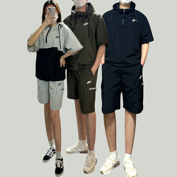 나이키 5부 반집업 세트