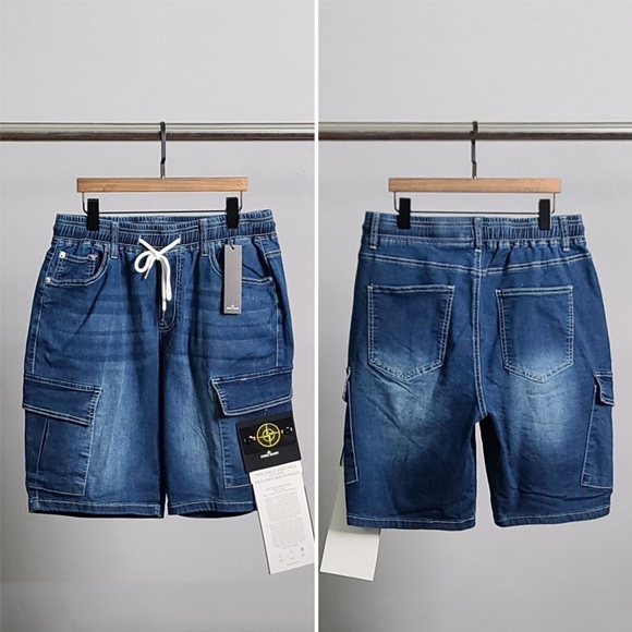 ST 사선포켓 진청 반바지